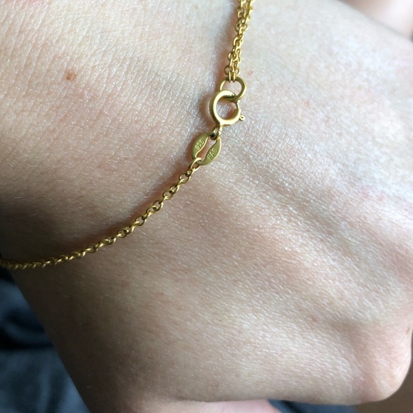 ✨Gold/Sapphire Teardrop Pendant Necklace - Picture 3 of 6